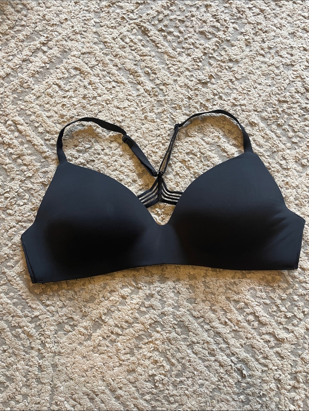 Victoria's Secret Black Wireless Bra with Strappy Back Detail